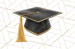 Graduation Cap Clipart PNG, Classic Graduation Hat Tassel Product Image 2