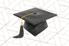Graduation Cap Clipart PNG, Classic Graduation Hat Tassel Product Image 3