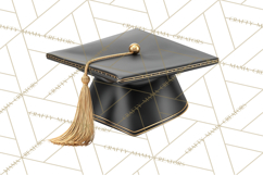 Graduation Cap Clipart PNG, Classic Graduation Hat Tassel Product Image 4