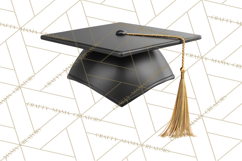 Graduation Cap Clipart PNG, Classic Graduation Hat Tassel Product Image 2