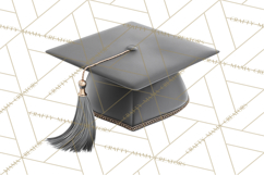 Graduation Cap Clipart PNG, Classic Graduation Hat Tassel Product Image 2