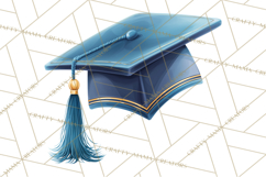 Graduation Cap Clipart PNG, Classic Graduation Hat Tassel Product Image 3