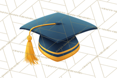 Graduation Cap Clipart PNG, Classic Graduation Hat Tassel Product Image 2