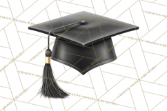 Graduation Cap Clipart PNG, Classic Graduation Hat Tassel Product Image 5