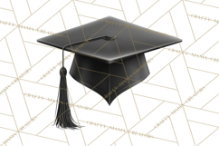 Graduation Cap Clipart PNG, Classic Graduation Hat Tassel Product Image 2