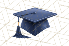 Graduation Cap Clipart PNG, Classic Graduation Hat Tassel Product Image 3
