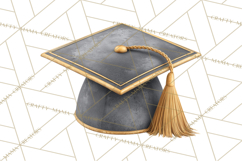 Graduation Cap Clipart PNG, Classic Graduation Hat Tassel Product Image 5