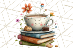 Bookish Cat Clipart, Cozy Reading Cats PNG, Cute Sweater Cat Product Image 3