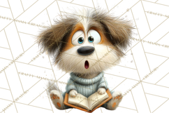 Bookish Dogs PNG Clipart, Cozy Dog Reading, Cute Cartoon Pup Product Image 2
