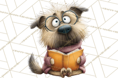 Bookish Dogs PNG Clipart, Cozy Dog Reading, Cute Cartoon Pup Product Image 3