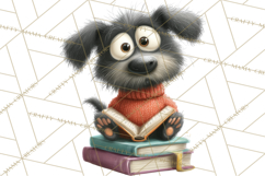 Bookish Dogs PNG Clipart, Cozy Dog Reading, Cute Cartoon Pup Product Image 2