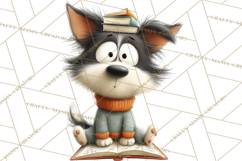 Bookish Dogs PNG Clipart, Cozy Dog Reading, Cute Cartoon Pup Product Image 3