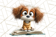 Bookish Dogs PNG Clipart, Cozy Dog Reading, Cute Cartoon Pup Product Image 5