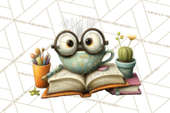 Bookish Dogs PNG Clipart, Cozy Dog Reading, Cute Cartoon Pup Product Image 2