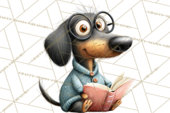 Bookish Dogs PNG Clipart, Cozy Dog Reading, Cute Cartoon Pup Product Image 3