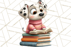 Bookish Dogs PNG Clipart, Cozy Dog Reading, Cute Cartoon Pup Product Image 5