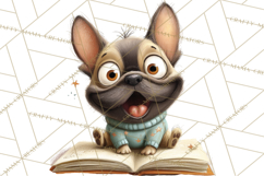 Bookish Dogs PNG Clipart, Cozy Dog Reading, Cute Cartoon Pup Product Image 4