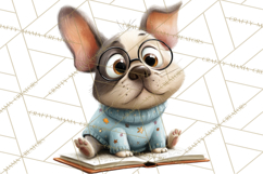 Bookish Dogs PNG Clipart, Cozy Dog Reading, Cute Cartoon Pup Product Image 5