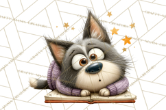 Bookish Dogs PNG Clipart, Cozy Dog Reading, Cute Cartoon Pup Product Image 4