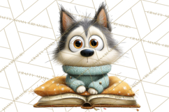 Bookish Dogs PNG Clipart, Cozy Dog Reading, Cute Cartoon Pup Product Image 5