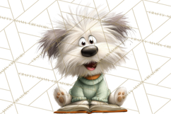 Bookish Dogs PNG Clipart, Cozy Dog Reading, Cute Cartoon Pup Product Image 2