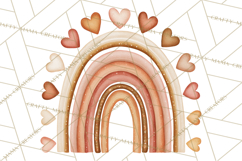 Valentine Boho Rainbow Clipart, Romantic Heart Rainbows PNG Product Image 2