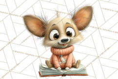 Bookish Dogs PNG Clipart, Cozy Dog Reading, Cute Cartoon Pup Product Image 3