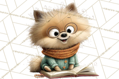 Bookish Dogs PNG Clipart, Cozy Dog Reading, Cute Cartoon Pup Product Image 2