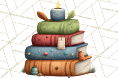 Bookish Cat Clipart, Cozy Reading Cats PNG, Cute Sweater Cat Product Image 2