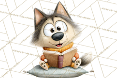 Bookish Dogs PNG Clipart, Cozy Dog Reading, Cute Cartoon Pup Product Image 3