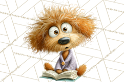 Bookish Dogs PNG Clipart, Cozy Dog Reading, Cute Cartoon Pup Product Image 4