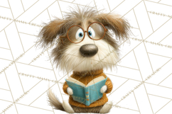 Bookish Dogs PNG Clipart, Cozy Dog Reading, Cute Cartoon Pup Product Image 5