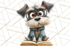 Bookish Dogs PNG Clipart, Cozy Dog Reading, Cute Cartoon Pup Product Image 3