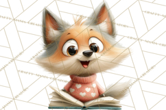 Bookish Dogs PNG Clipart, Cozy Dog Reading, Cute Cartoon Pup Product Image 4