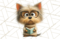 Bookish Dogs PNG Clipart, Cozy Dog Reading, Cute Cartoon Pup Product Image 2