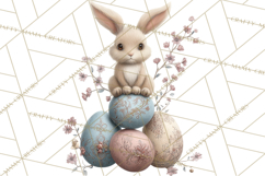French Vintage Easter Bunny Clipart PNG, Soft Pastel Easter Product Image 2
