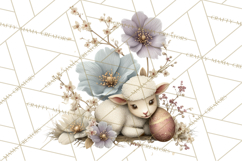 French Vintage Easter Bunny Clipart PNG, Soft Pastel Easter Product Image 3