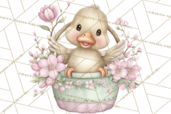 Easter Baby Animals in Baskets Clipart, Cute Lambs Png Product Image 3