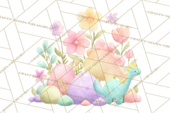 Cute Baby Dinosaurs Clipart PNG, Watercolor Dinosaur Product Image 3