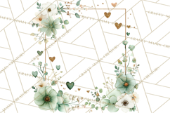 Watercolor Corner &amp; Border Clipart, Floral Frames, Heart Png Product Image 3