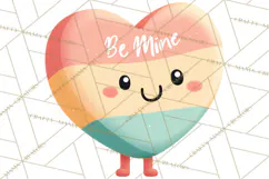 Valentine Kawaii Candies, Heart Sweets Clipart, Cute Candy Product Image 5