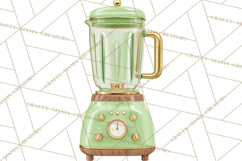 Mid Century Modern Kitchen Clipart, Retro Modern Kitchen Png Product Image 5