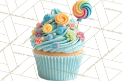 Birthday Cupcakes PNG, Colorful Cupcake Clipart, Sprinkles Product Image 5