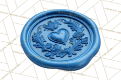 Easter Wax Seal Clipart, Bunny Chick Egg Floral Heart PNG Product Image 2