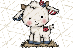 Patriotic Farm Animals Clipart, Whimsical Red White Blue Product Image 2