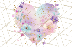 Watercolor Love Accents Clipart, Hearts, Envelopes Png Product Image 2