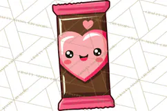 Valentine Kawaii Candies, Heart Sweets Clipart, Cute Candy Product Image 2