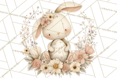 Vintage Easter Bunny Clipart PNG, Easter Bunny Printable Product Image 2