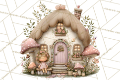 Enchanted Fairy Cottages Clipart PNG, Pastel Woodland Product Image 3