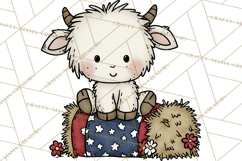 Patriotic Farm Animals Clipart, Whimsical Red White Blue Product Image 3